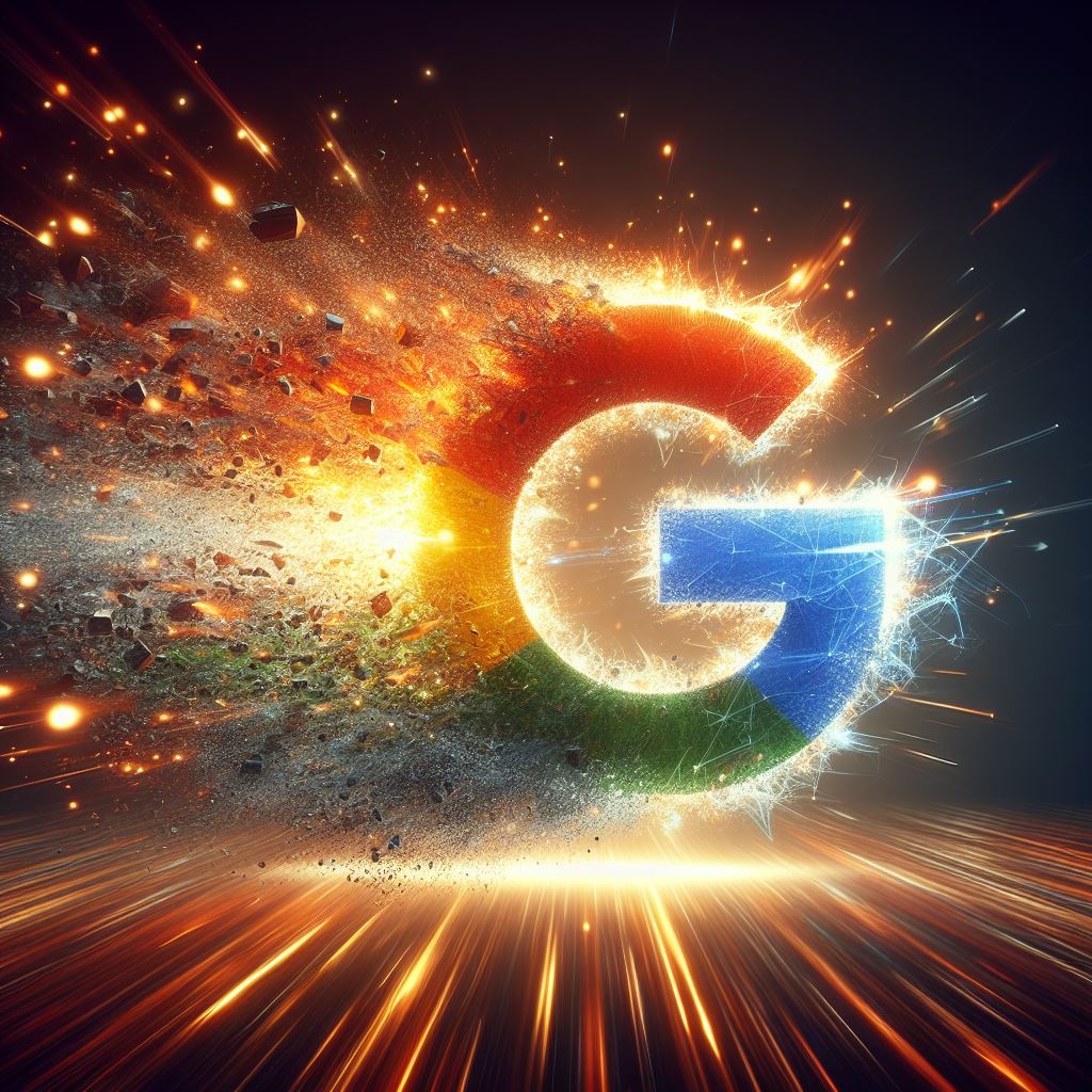 Exploding Google Logo